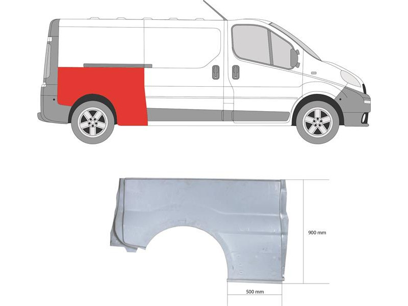 Арка задня права Renault Trafic 2, Opel Vivaro 01-14 довга база
