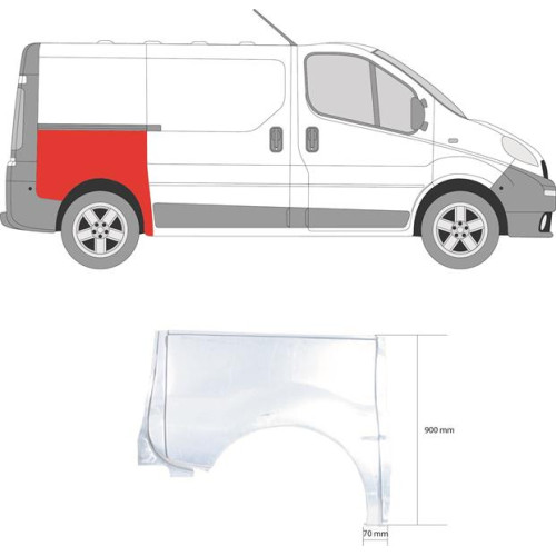 Арка задня права Renault Trafic 2, Opel Vivaro 2001-2014 коротка база