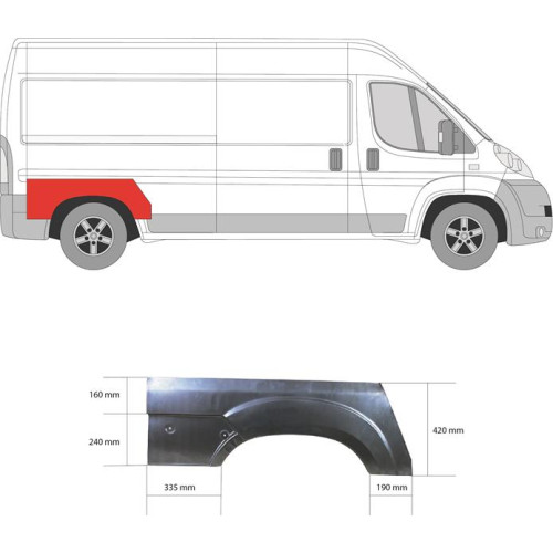 Арка задня права верхня Fiat Ducato, Citroen Jumper, Peugeot Boxer 06- (KH)
