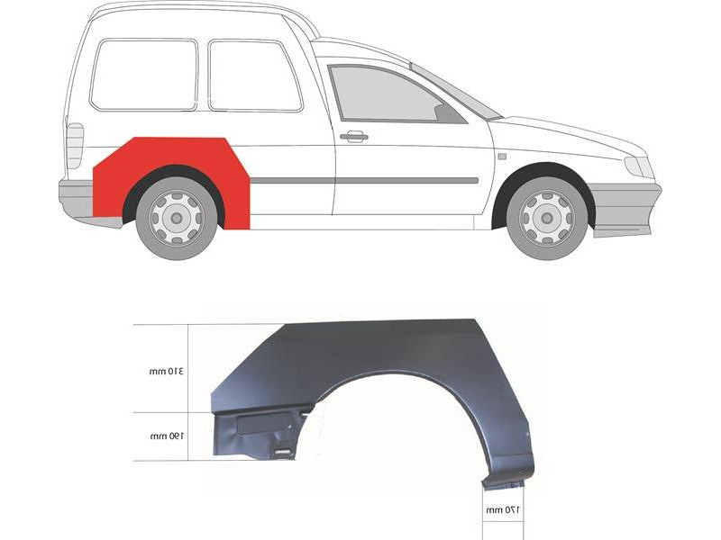 Арка задня права VW Caddy 2, Seat Inca 95-04 (KH)