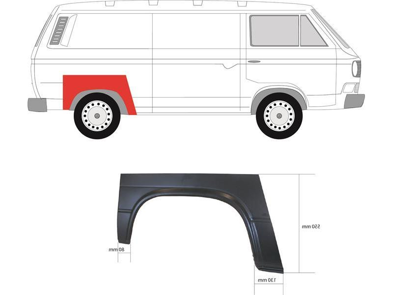Арка задня права VW Transporter T3 80-91 (Klokkerholm)
