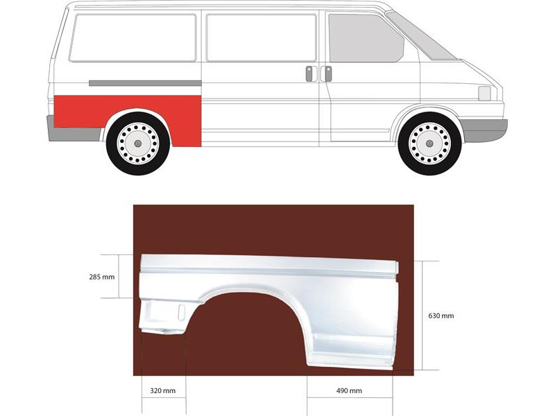 Арка задня права VW Transporter T4 (90-03) довга база (Klokkerholm)