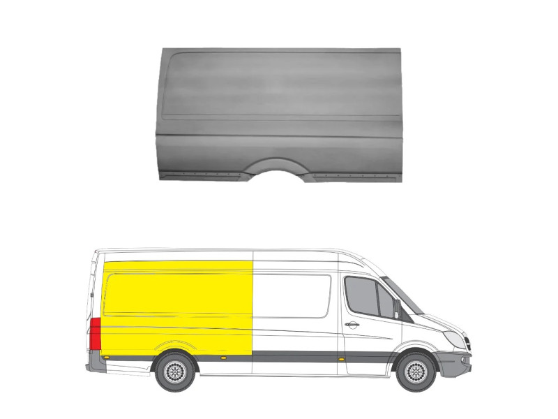 Речастина кузова над колесом верхня права Mercedes Sprinter W906, VW Crafter 1 06-18 довга база (PL)