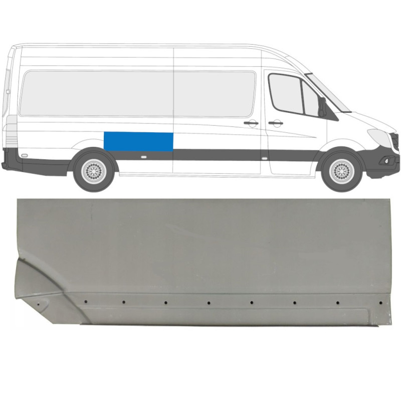 Арка задня верхня перед колесом права Mercedes Sprinter W906, VW Crafter 1 06-18 довга база (Polcar)