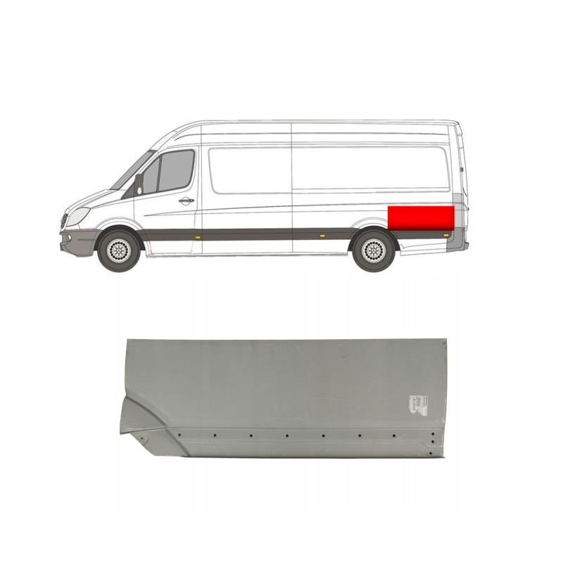 Арка задня верхня за колесом ліва Mercedes Sprinter W906, VW Crafter 1 06-18 довга база (Polcar)