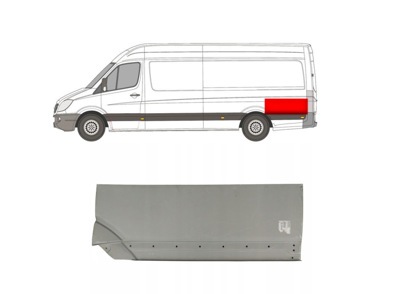 Арка задня верхня за колесом ліва Mercedes Sprinter W906, VW Crafter 1 06-18 довга база (Polcar)