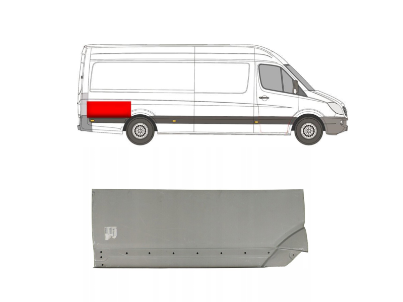 Арка задня верхня за колесом права Mercedes Sprinter W906, VW Crafter 1 06-18 довга база (Polcar)