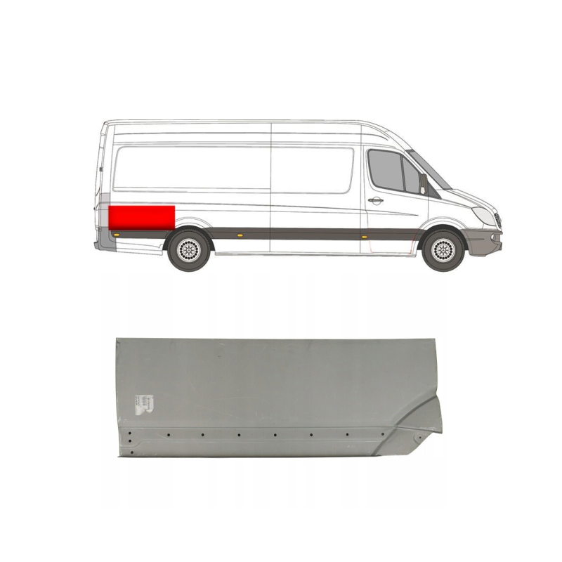 Арка задня верхня за колесом права Mercedes Sprinter W906, VW Crafter 1 06-18 довга база (Polcar)