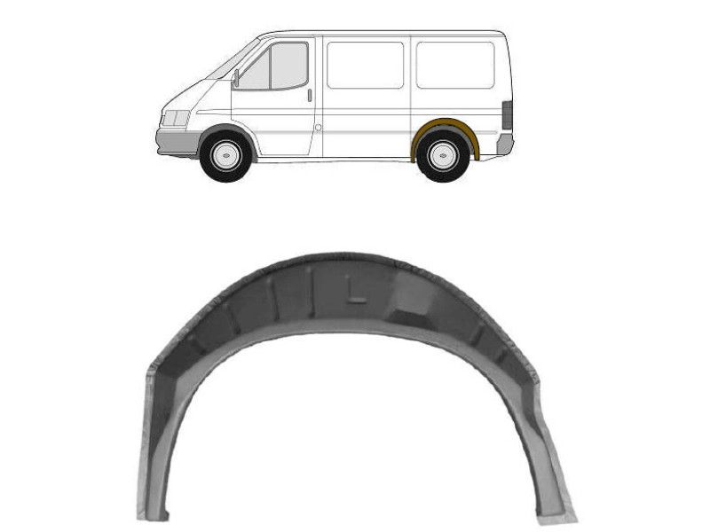 Арка задня внутрішня ліва Ford Transit 91-00 довга база (Klokkerholm)