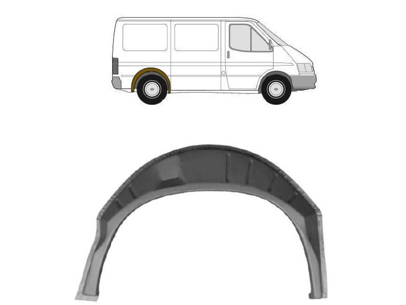 Арка задня внутрішня права Ford Transit 91-00 довга база (Klokkerholm)