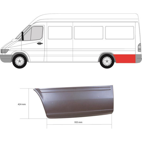 Арка задня за колесом ліва Mercedes Sprinter W901-W903, VW LT 2 1995-2006 довга база (KH)
