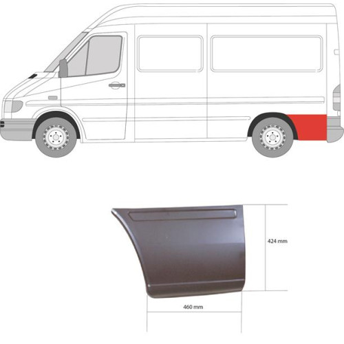 Арка задня за колесом ліва Mercedes Sprinter W901-W903, VW LT 2 1995-2006 середня база (KH)