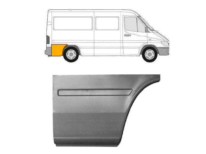 Арка задня за колесом права Mercedes Sprinter W901-W903, VW LT 2 95-06 середня база (Польща)