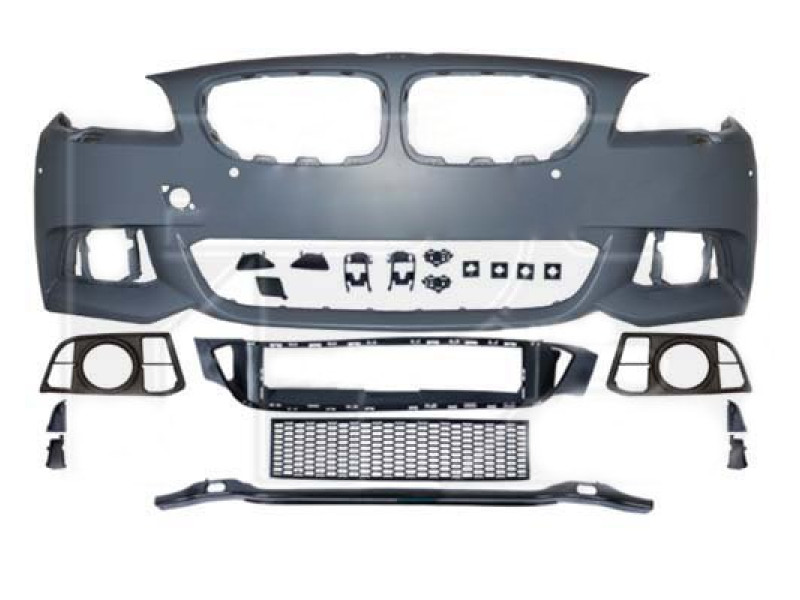 Бампер передній (з отворами під парктронік та омивач) BMW 5 F10 2013-2016 M-Sport комплект Тайвань