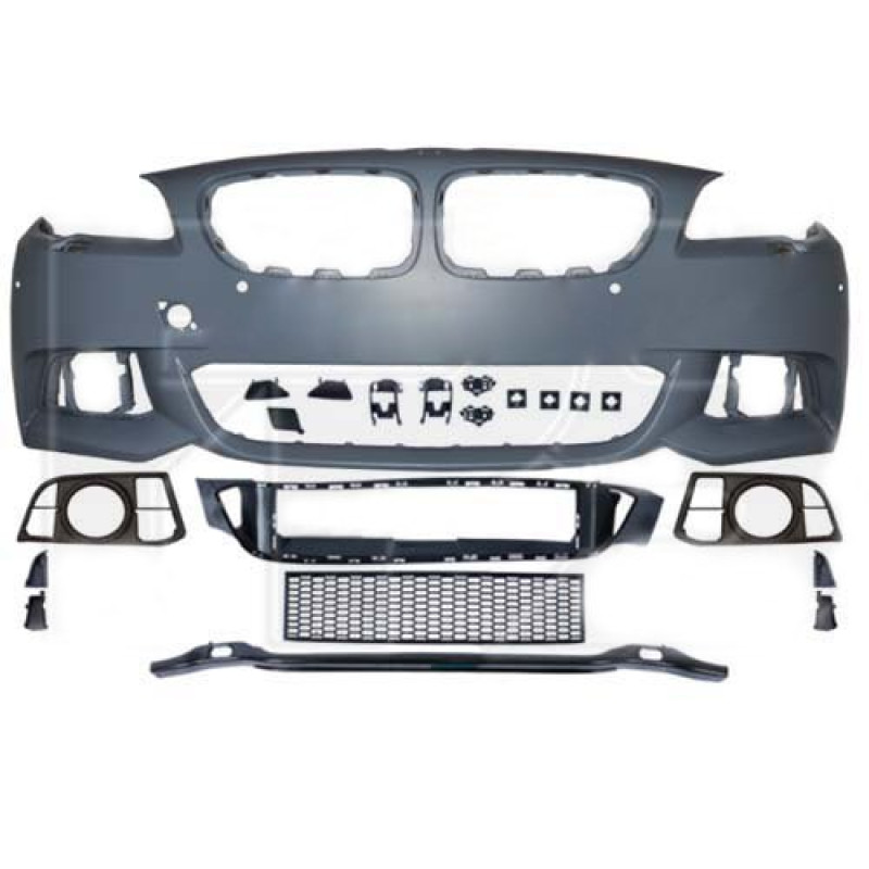 Бампер передній (з отворами під парктронік та омивач) BMW 5 F10 2013-2016 M-Sport комплект Тайвань