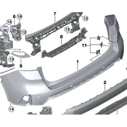 Бампер задінй BMW X1 U11/U12 2022- FPS 51125A357E9