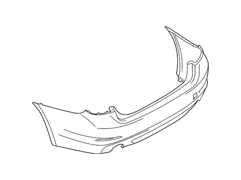 Бампер задній з отворами під парктронік BMW 5 G30 2017- Luxury (Тайвань), шість отв.