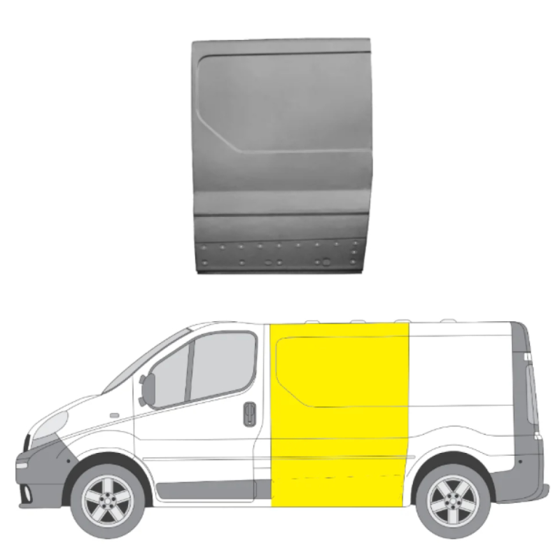 Ремчастина середня ліва до криши Renault Trafic 2, Opel Vivaro 01-14 коротка і довга база (PL)