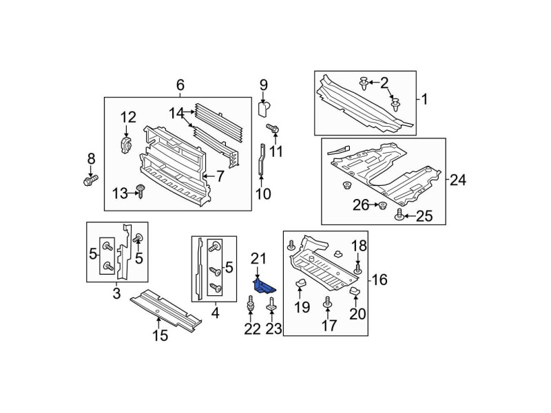 Дефлектор панелі радіатора лівий Ford Fusion 2017-2020 FPS HS7Z-16B075-A