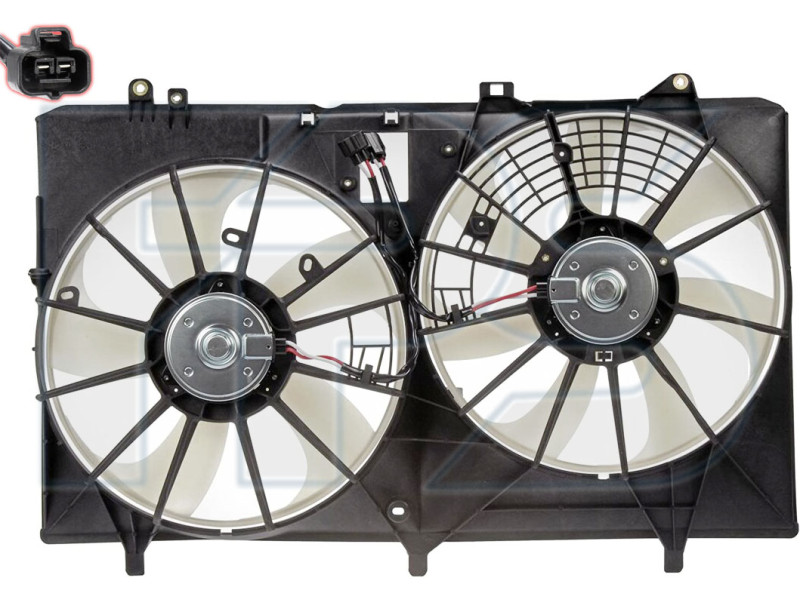 Дифузор з вентиляторами Lexus RX 09-15 (Тайвань) без блока 1636120250, 1636120260