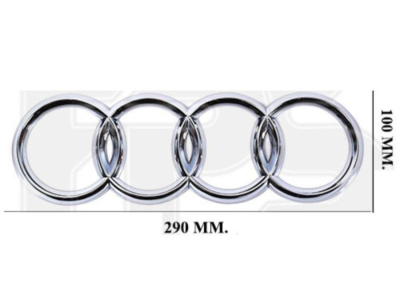 Емблема решітки радіатора Audi Q5 08-12 (Китай) 290*100 мм