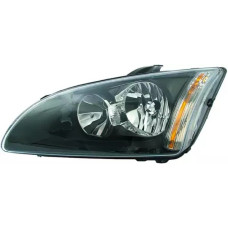Фара передня ліва Ford Focus 2 04-08 (Depo) галоген, чорна 1EL010201051