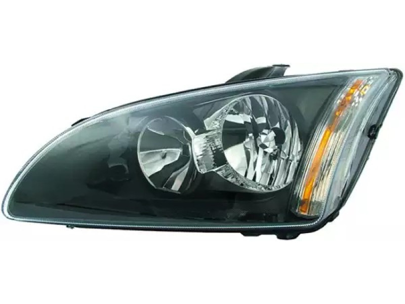 Фара передня ліва Ford Focus 2 04-08 (Depo) галоген, чорна 1EL010201051
