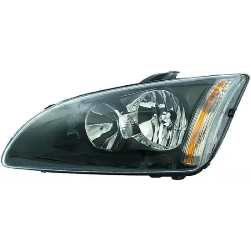 Фара передня ліва Ford Focus 2 04-08 (Depo) галоген, чорна 1EL010201051