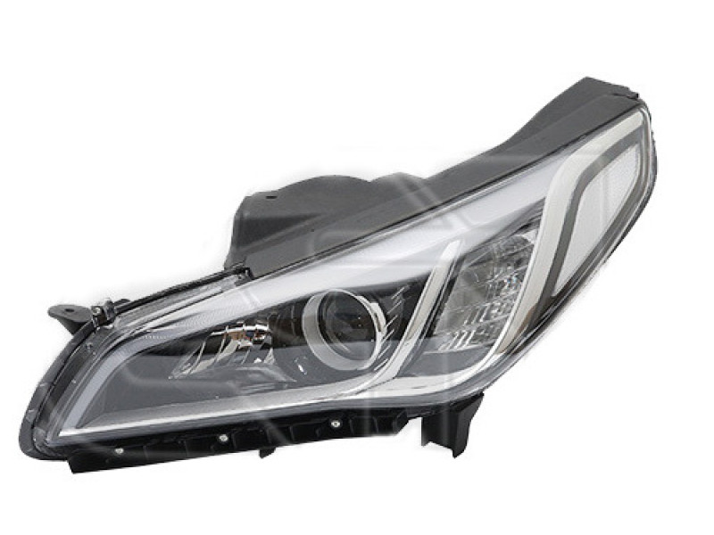 Фара передня ліва Hyundai Sonata LF 14-17 (Китай) біла вставка, галоген, LED