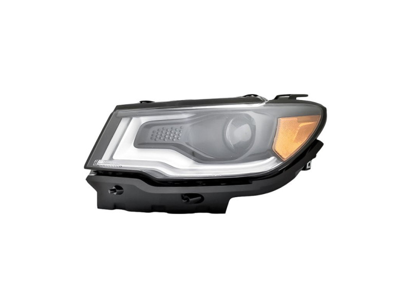 Фара передня ліва (ксенон/LED) Jeep Compass 2017-2021 DEPO мех. рег., жовта 55112715AG