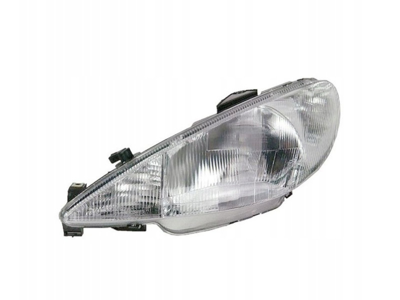 Фара передня ліва Peugeot 206 98-06 (TYC) електрич., рифлений розсіювач 6204S7