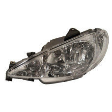 Фара передня ліва Peugeot 206 98-06 (Depo) електрична, прозорий розсіювач 6204S9