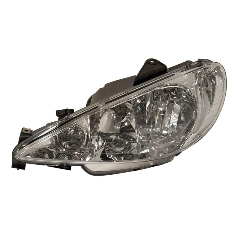 Фара передня ліва Peugeot 206 98-06 (Depo) електрична, прозорий розсіювач 6204S9