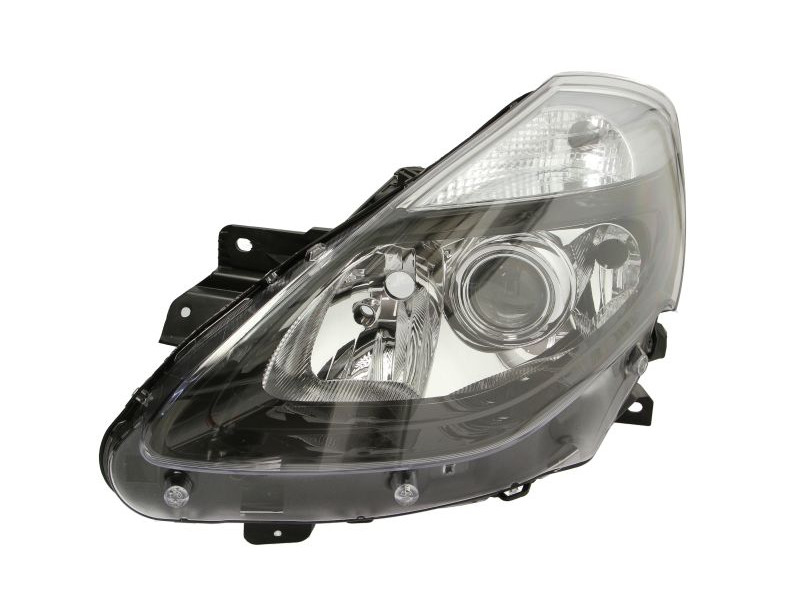 Фара передня ліва Renault Clio III 2009-2012 чорна рамка, ел.рег. DEPO 7701072008