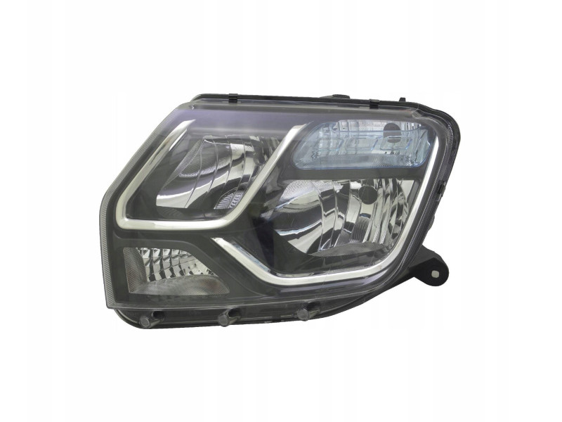 Фара передня ліва Renault Duster 15-18 (Depo) чорна, блакитна вставка 260105828R