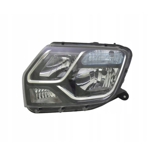 Фара передня ліва Renault Duster 2015-2018 TYC чорна, блакитна вставка 260105828R