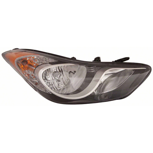 Фара передня права Hyundai Elantra MD 14-16 Korea (Китай) мех. рег., жовта вставка, без LED 921023X050