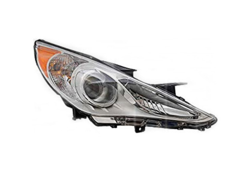 Фара передня права Hyundai Sonata YF 10-14 (Китай) жовта вставка, механічна