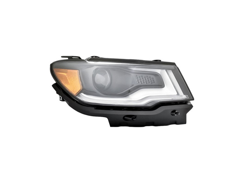 Фара передня права (ксенон/LED) Jeep Compass 2017-2021 DEPO мех. рег., жовта 55112714AG