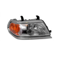 Фара передня права Mitsubishi Pajero Sport 00-08 (TYC) сірий відбивач, рант хром MR566772