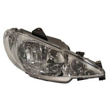 Фара передня права Peugeot 206 98-06 (TYC) електрична, прозорий розсіювач 6205S9