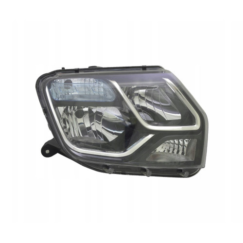 Фара передня права Renault Duster 2015-2018 TYC чорна, блакитна вставка 260606709R
