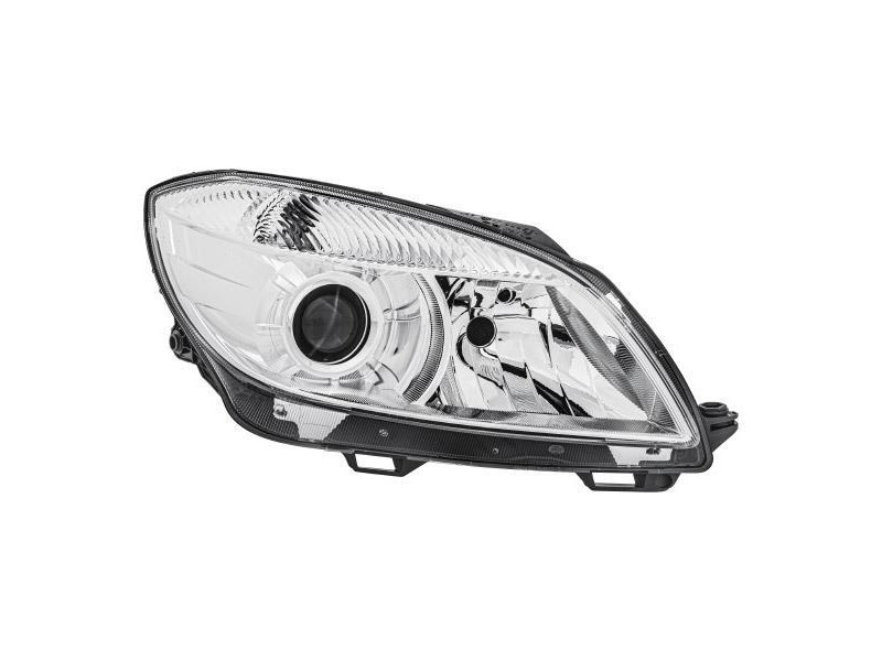 Фара передня права Skoda Fabia 2 10-14 (TYC) лінза, ел. кор. 5J1941018D