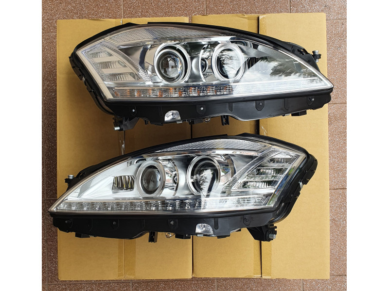 Фари передні Mercedes S-Class W221 09-12 рестайлінг, права ліва (Depo) Bi-Xenon / AFS / LED