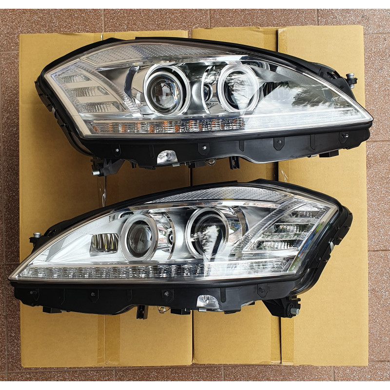 Фари передні Mercedes S-Class W221 09-12 рестайлінг, права ліва (Depo) Bi-Xenon / AFS / LED
