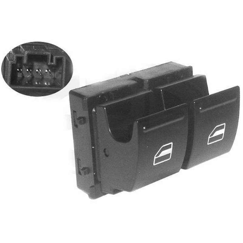 Кнопка склопідйомника ліва VW Caddy 3, Amarok, Eos, Golf 5, 6, Passat B6, Polo 5, Sciricco, Touran, Seat Altea, Ibiza 4, Leon 2, Toledo 3 1K3959857C