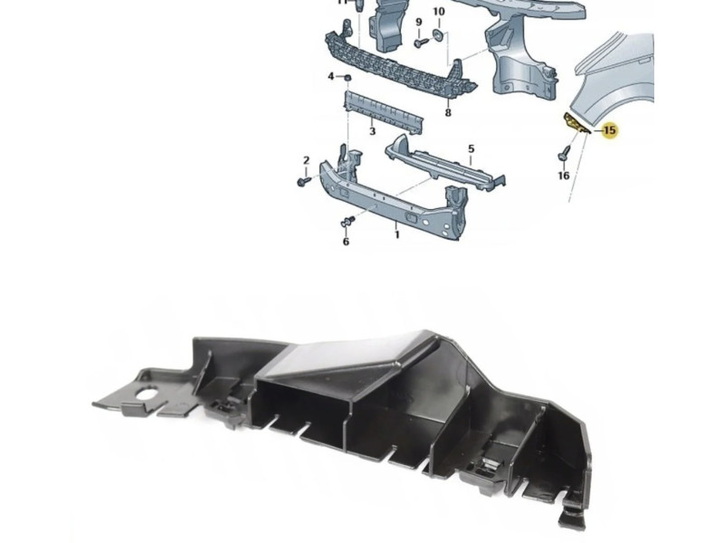 Кріплення переднього бампера ліве VW Transporter T6 2015- FPS 7e0807183b