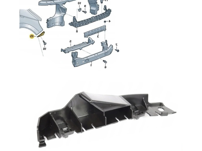 Кріплення переднього бампера праве VW Transporter T6 2015- FPS 7e0807184b