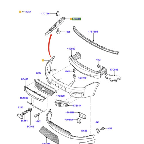Кріплення переднього бампера ліве Ford C-Max 2003-2007 Тайвань 1346767