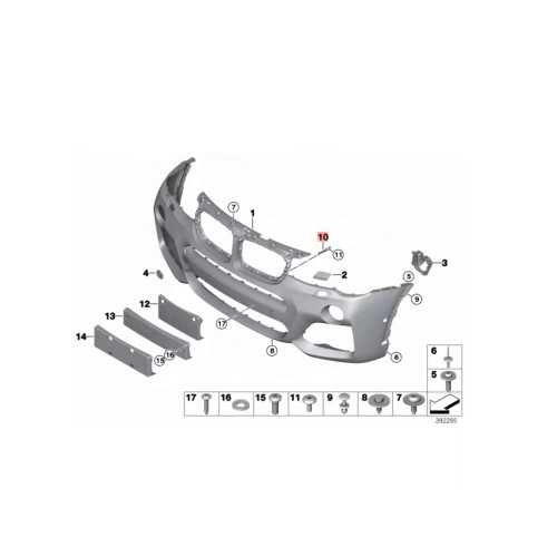 Кріплення переднього бампера ліве середнє BMW X3 F25, X4 F26 2010-2017 FPS 51117308081